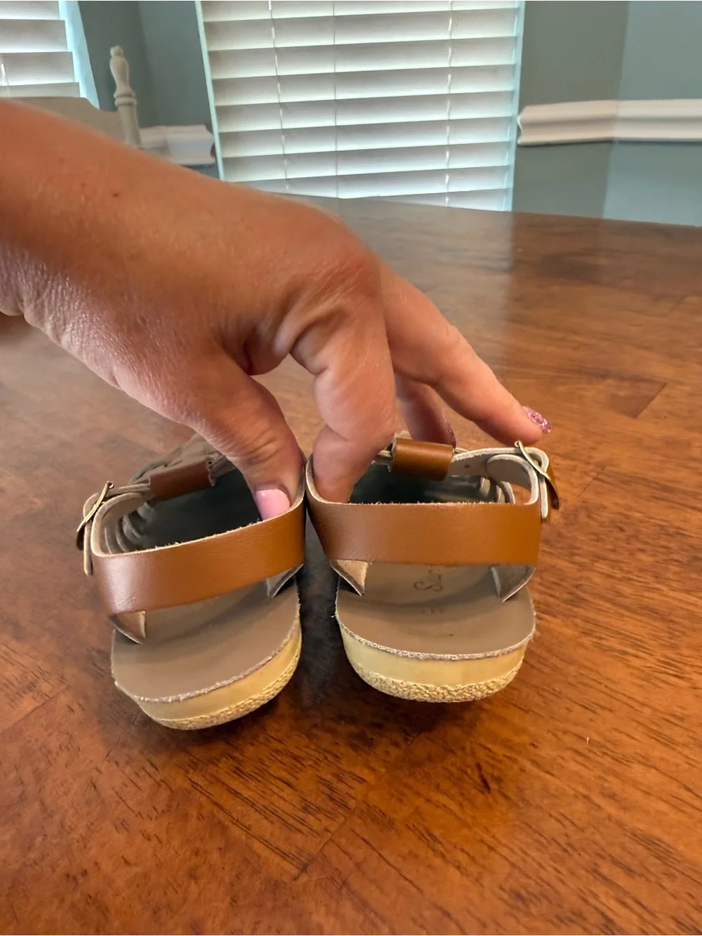 Salt Water Sandals Sun-San Sailor Tan Leather Kids Toddler Fisherman Shoes 8